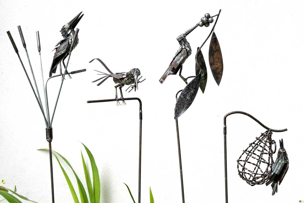 Birds on a Garden Stake
